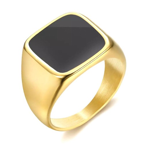 Herren ring onyx schwarz - schwarz, 18k