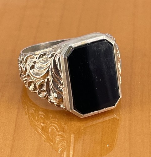 Jugendstil herrenring onyx - herrenring,,