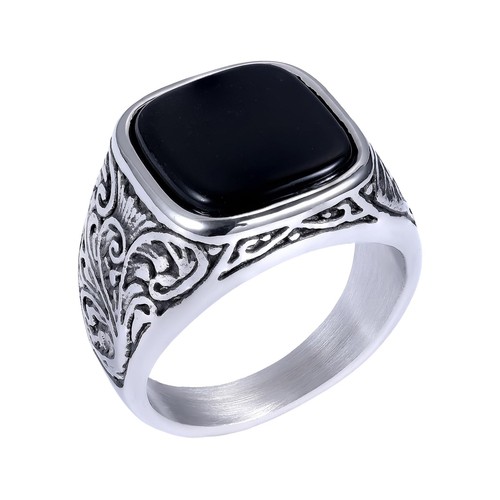 Schwarzer onyx siegelring für - onyx,