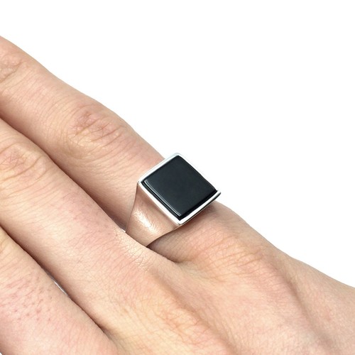 925 silber ring onyx - silber,