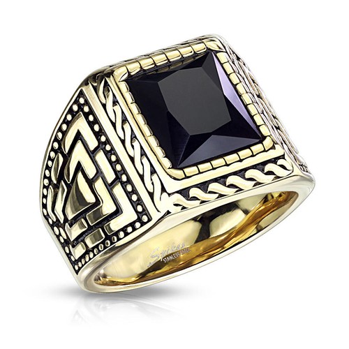 Herrenring schwarzer onyx - schwarzer,