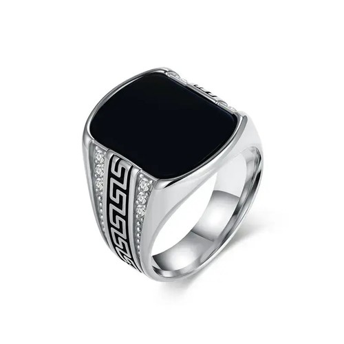 Retro edelstahl herren ring - edelstahl,