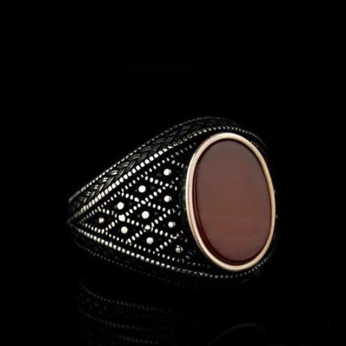 Herren onyx edelsteinring - onyx,