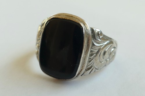 Ring herrenring onyx stein 830 - ring,