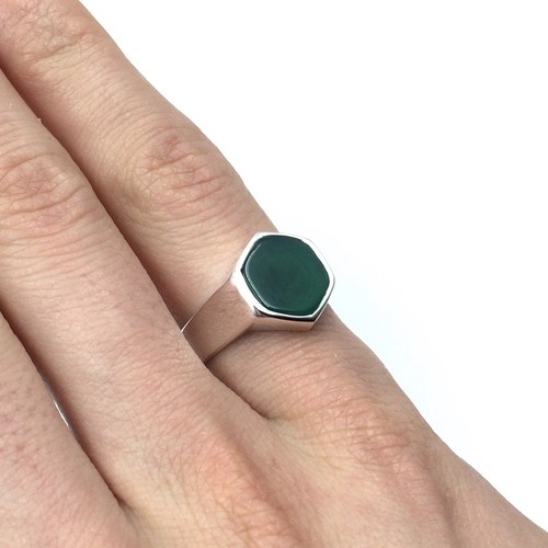 925 silber ring grüner - 925, onyx