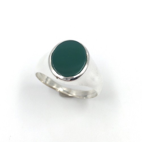 925 silber ring grüner onyx - silber,