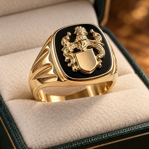 Herren siegelring 333 gold - 333, mit