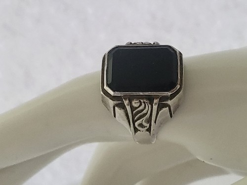 Herrenring 835 silber onyx - silber,