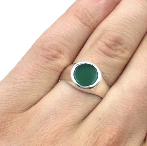 925 silber ring grüner onyx - silber,