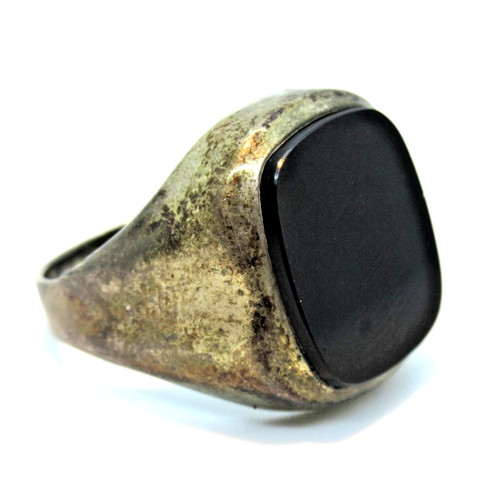 Art deco ring 835 silber - silber, onyx