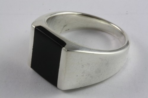 Massiver herrenring onyx - herrenring,