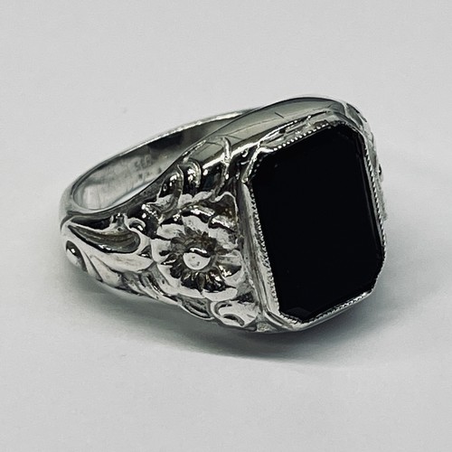 Antiker onyx ring silber - antiker,
