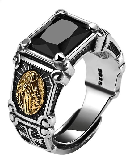Ring silber zirkonia onyx - ring,